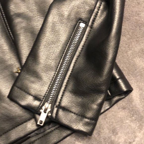 Long Tall Sally Faux Leather Star Studded Jacket 8 - Picture 6 of 7